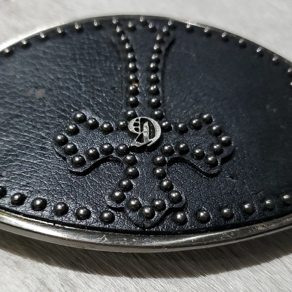 Guess Black and Silver Cross Belt Buckle